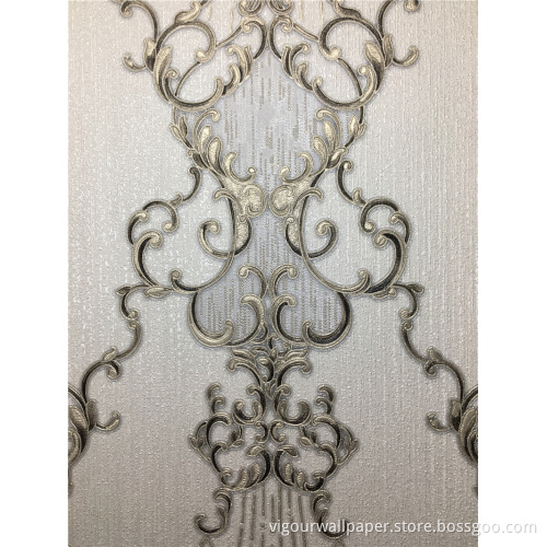 European Wallcovering waterproof damask 3D emboss wallpaper